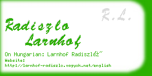 radiszlo larnhof business card